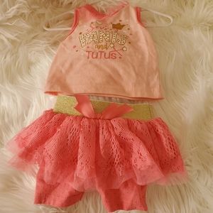 2 Pc DDG Darlings Sassy Pants Tutu Outfit 0-3 mths